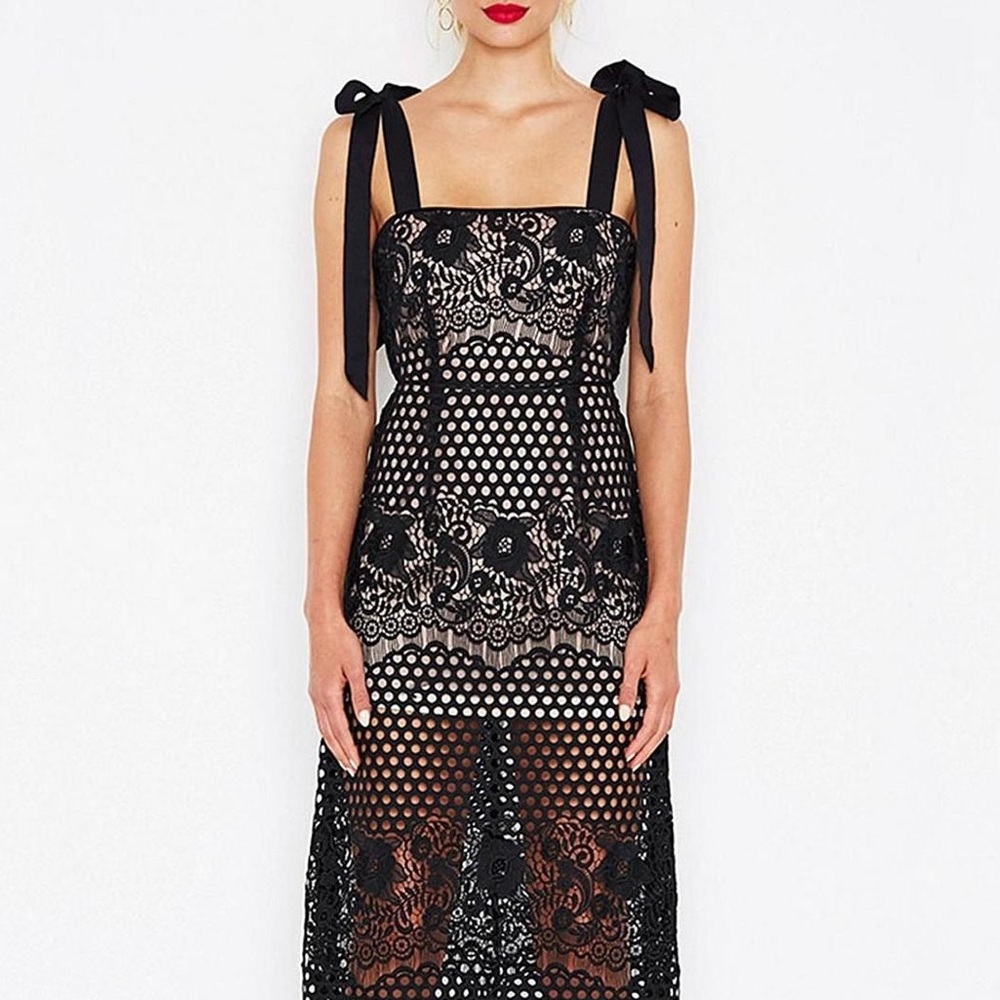 Alice McCall black maxi lace cocktail dress 2